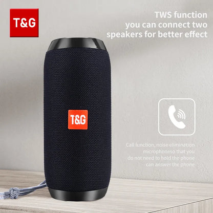 Bluetooth Speaker  TG117 Portable TWS Sound Box Waterproof Loudspeaker Outdoor Stereo Surround Speakers Support TF FM Radio