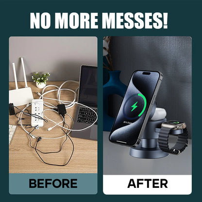 Mushroom Style 4-In-1 Wireless Charging Stand with Lamp