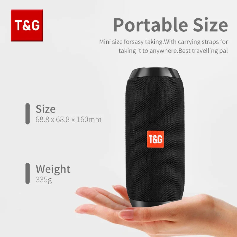 Bluetooth Speaker  TG117 Portable TWS Sound Box Waterproof Loudspeaker Outdoor Stereo Surround Speakers Support TF FM Radio