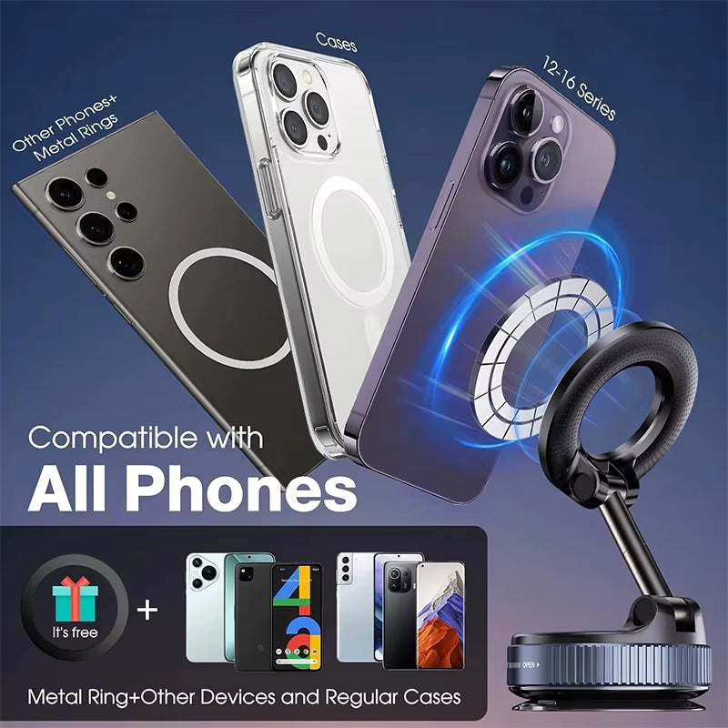 Magnetic Car Phone Holder 360 Degree Rotation Vacuum Adsorption Strong Suction Holder for Mobile Phonecar Bracket  2026