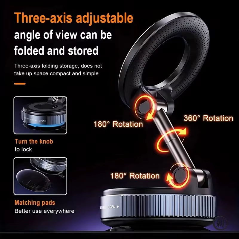 Magnetic Car Phone Holder 360 Degree Rotation Vacuum Adsorption Strong Suction Holder for Mobile Phonecar Bracket  2026