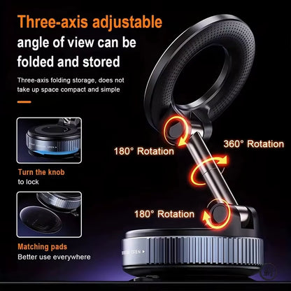 Magnetic Car Phone Holder 360 Degree Rotation Vacuum Adsorption Strong Suction Holder for Mobile Phonecar Bracket  2026
